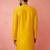 Vastramay men's yellow viscose kurta - long embroidered festive ethnic wear for wedding diwali