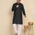 Cotton blend solid black kurta with pyjamas