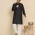Cotton blend solid black kurta with pyjamas