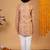 Boys mustard cotton blend diamond motifs printed kurta pyjama set