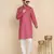 Cotton blend solid coral kurta with pyjamas