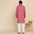 Cotton blend solid coral kurta with pyjamas