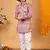 Boys multicolor cotton blend diamond motifs printed kurta pyjama set