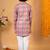 Boys multicolor cotton blend diamond motifs printed kurta pyjama set