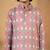 Boys multicolor cotton blend diamond motifs printed kurta pyjama set