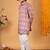 Boys multicolor cotton blend diamond motifs printed kurta pyjama set