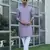 Cotton blend solid denim mauve kurta with pyjamas