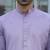 Cotton blend solid denim mauve kurta with pyjamas