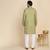 Cotton blend solid knee length pastel green kurta