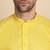 Cotton blend solid denim yellow kurta with pyjamas