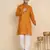 Floral printed cotton blend Orange kurta with pyjamas