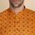 Floral printed cotton blend Orange kurta with pyjamas