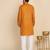 Floral printed cotton blend Orange kurta with pyjamas