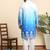 Cotton blend ombre printed blue kurta with pyjamas