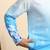 Cotton blend ombre printed blue kurta with pyjamas