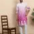 Cotton blend ombre printed pink kurta with pyjamas