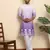 Cotton blend ombre printed purple kurta with pyjamas