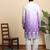Cotton blend ombre printed purple kurta with pyjamas