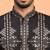 Cotton silk zari sequenced embroidered black kurta and trouser pant with dupatta