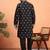 Cotton silk zari sequenced embroidered black kurta and trouser pant with dupatta