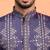 Cotton silk zari sequenced embroidered purple kurta and trouser pant with dupatta