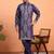 Cotton silk zari sequenced embroidered purple kurta and trouser pant with dupatta