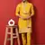 Cotton silk zari sequenced embroidered yellow kurta and trouser pant with dupatta