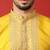 Cotton silk zari sequenced embroidered yellow kurta and trouser pant with dupatta