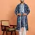 Cotton silk tie-dye printed blue kurta and trouser pant with dupatta