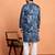 Cotton silk tie-dye printed blue kurta and trouser pant with dupatta