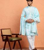 Cotton silk tie-dye printed green kurta and trouser pant with dupatta