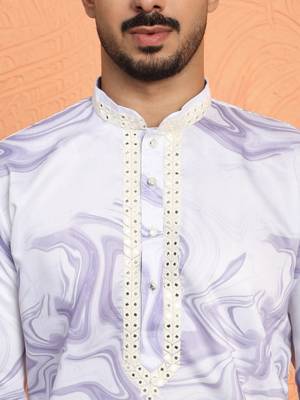 Cotton silk tie-dye printed mauve kurta and trouser pant with dupatta 2