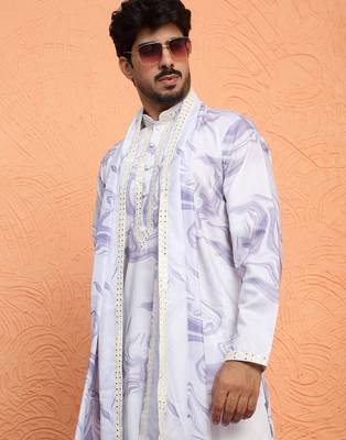Cotton silk tie-dye printed mauve kurta and trouser pant with dupatta 4