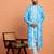 Cotton silk tie-dye printed sky blue kurta and trouser pant with dupatta