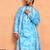 Cotton silk tie-dye printed sky blue kurta and trouser pant with dupatta