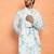 Cotton silk tie-dye printed blue kurta and trouser pant with dupatta