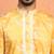Cotton silk tie-dye printed yellow kurta and trouser pant with dupatta