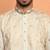 Cotton silk floral embroidered ombre beige kurta with trouser pant