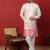 Cotton silk floral embroidered ombre pink kurta with trouser pant