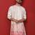 Cotton silk floral embroidered ombre pink kurta with trouser pant