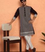 Georgette sequins & thread work embroidered wine kurta with trouser pant