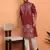 Cotton silk floral embroidered maroon kurta with trouser pant