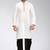 White dupon art silk kurta with pipepin work