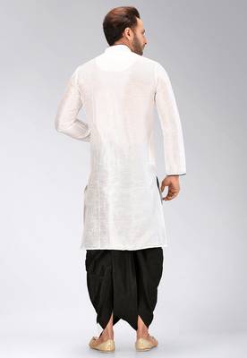 White dupon art silk kurta with pipepin work 2