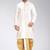 White dupon art silk kurta with pipepin work