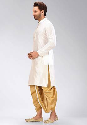 White dupon art silk kurta with pipepin work 2