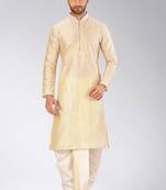 Fawn dupon art silk kurta with pipepin work