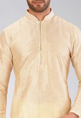 Fawn dupon art silk kurta with pipepin work 2