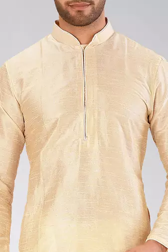 Fawn dupon art silk kurta with pipepin work