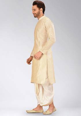 Fawn dupon art silk kurta with pipepin work 3